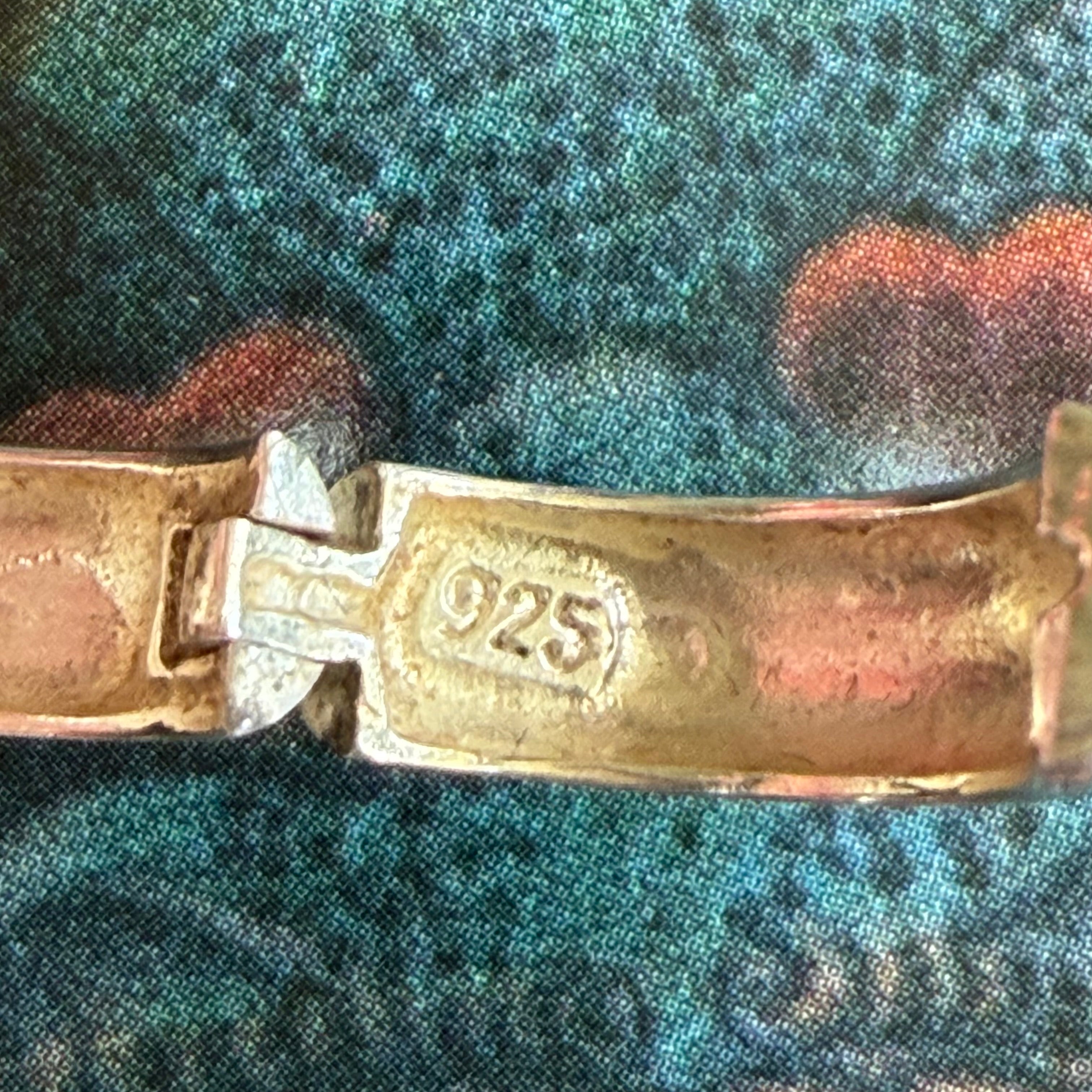 Vintage Sterling Silver Huggie Hoop Earrings (925)