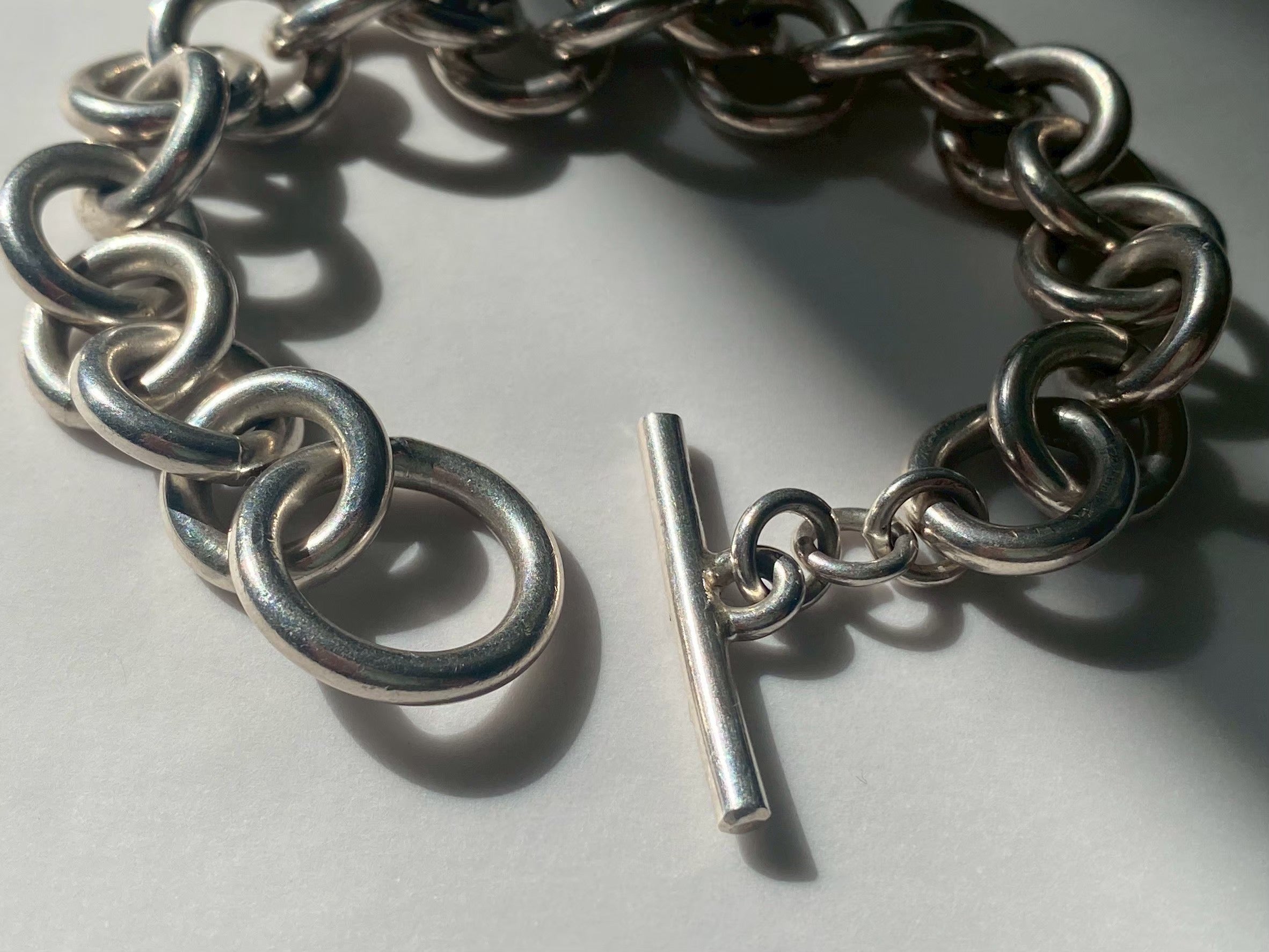 Silver 925 Chunky Toggle Bracelet