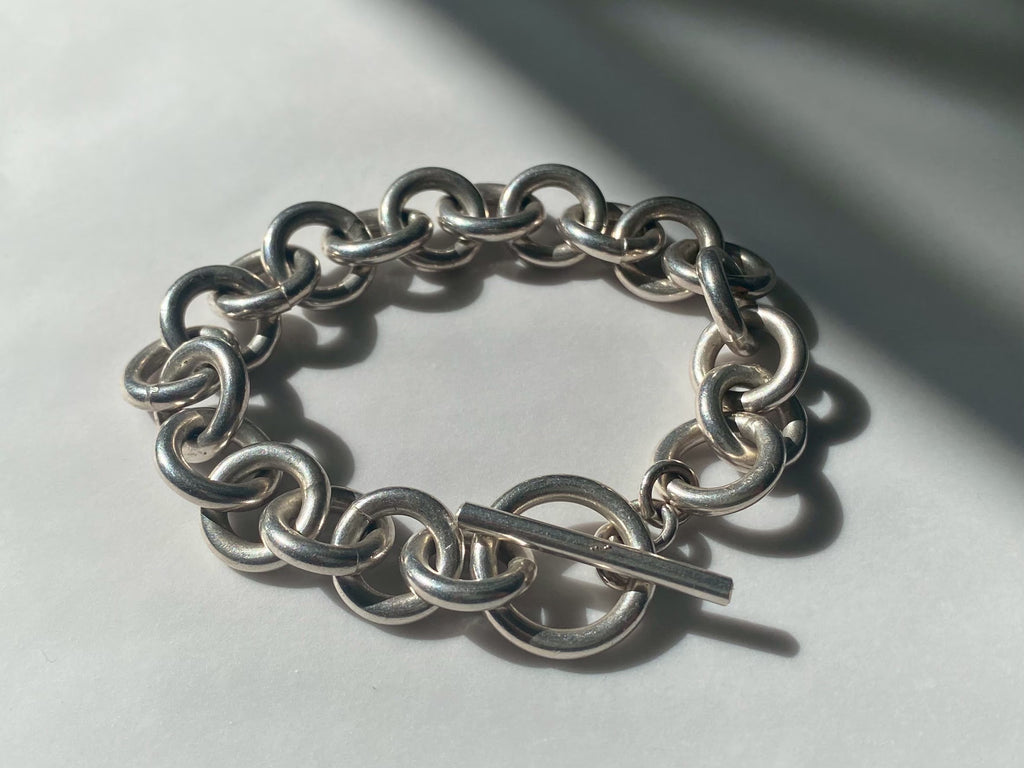 Silver 925 Chunky Toggle Bracelet