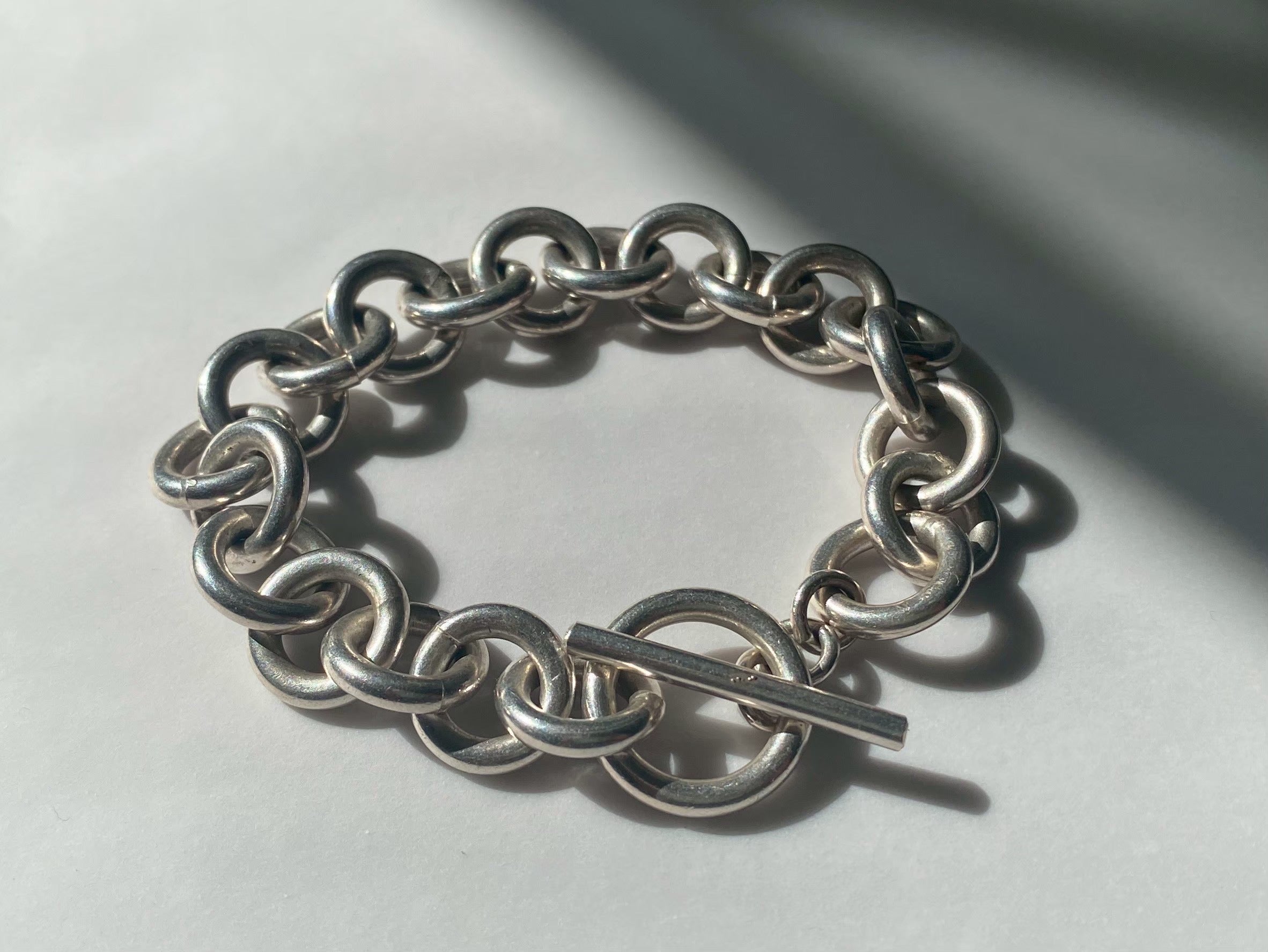 Silver 925 Chunky Toggle Bracelet