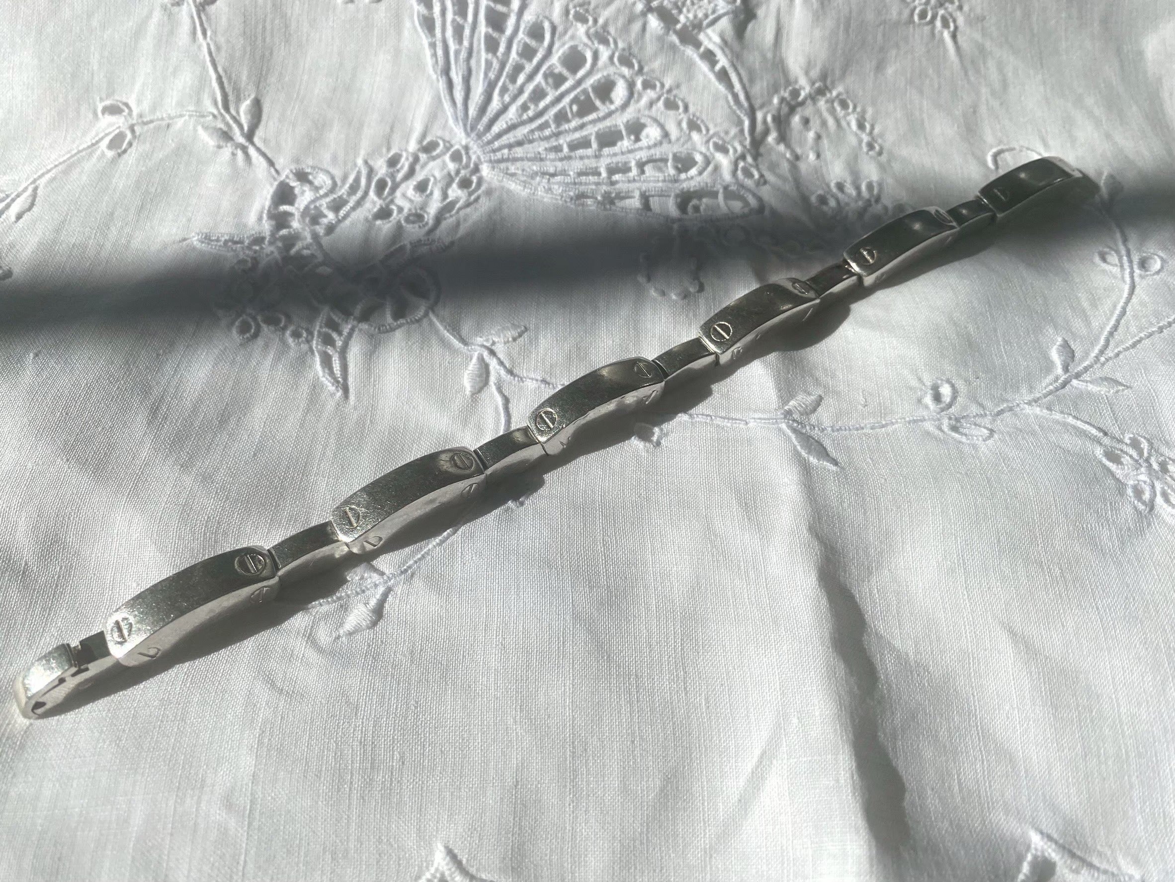 Silver 925 Chunky Bar Bracelet