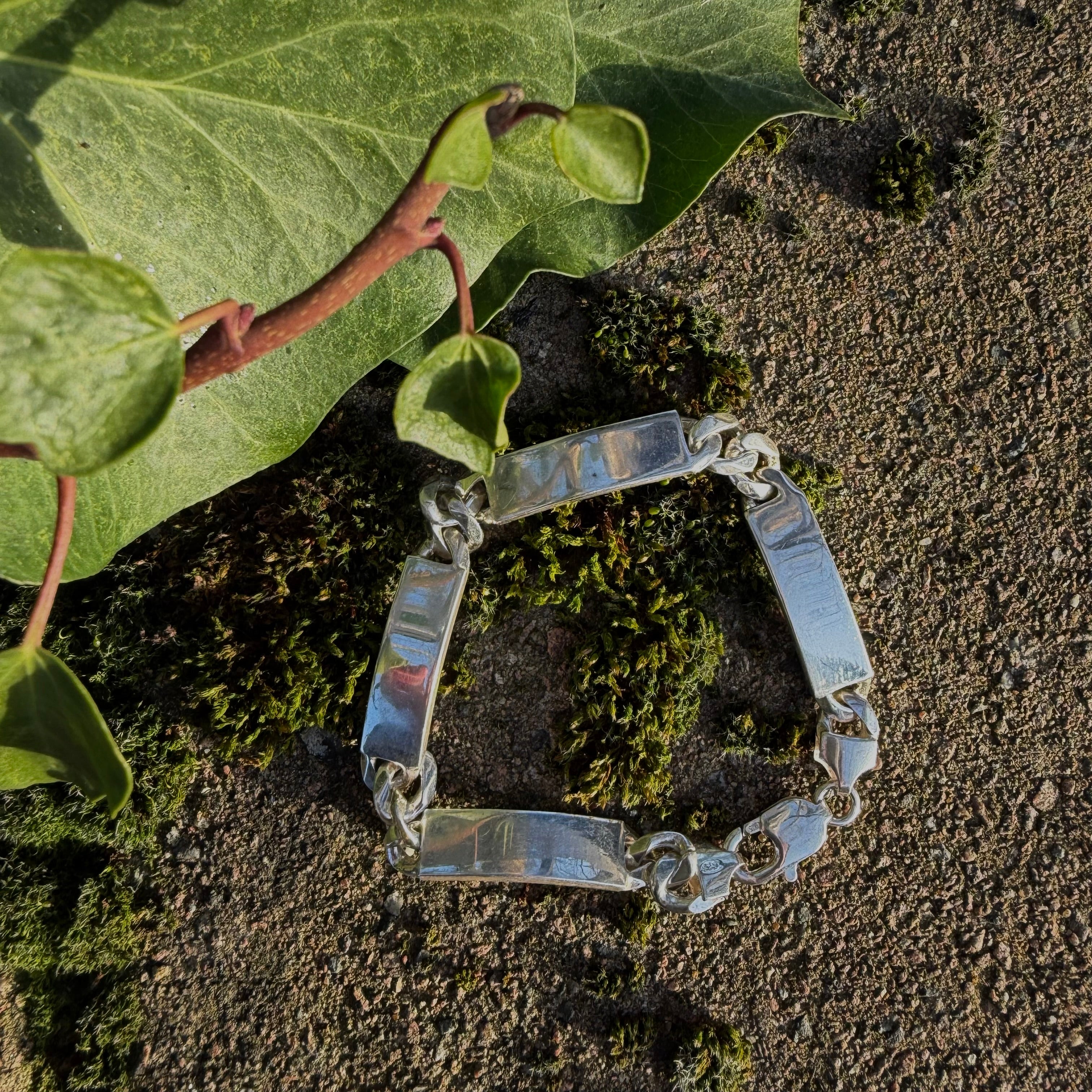 Silver 925 ID Bracelet with 4 ID Tags