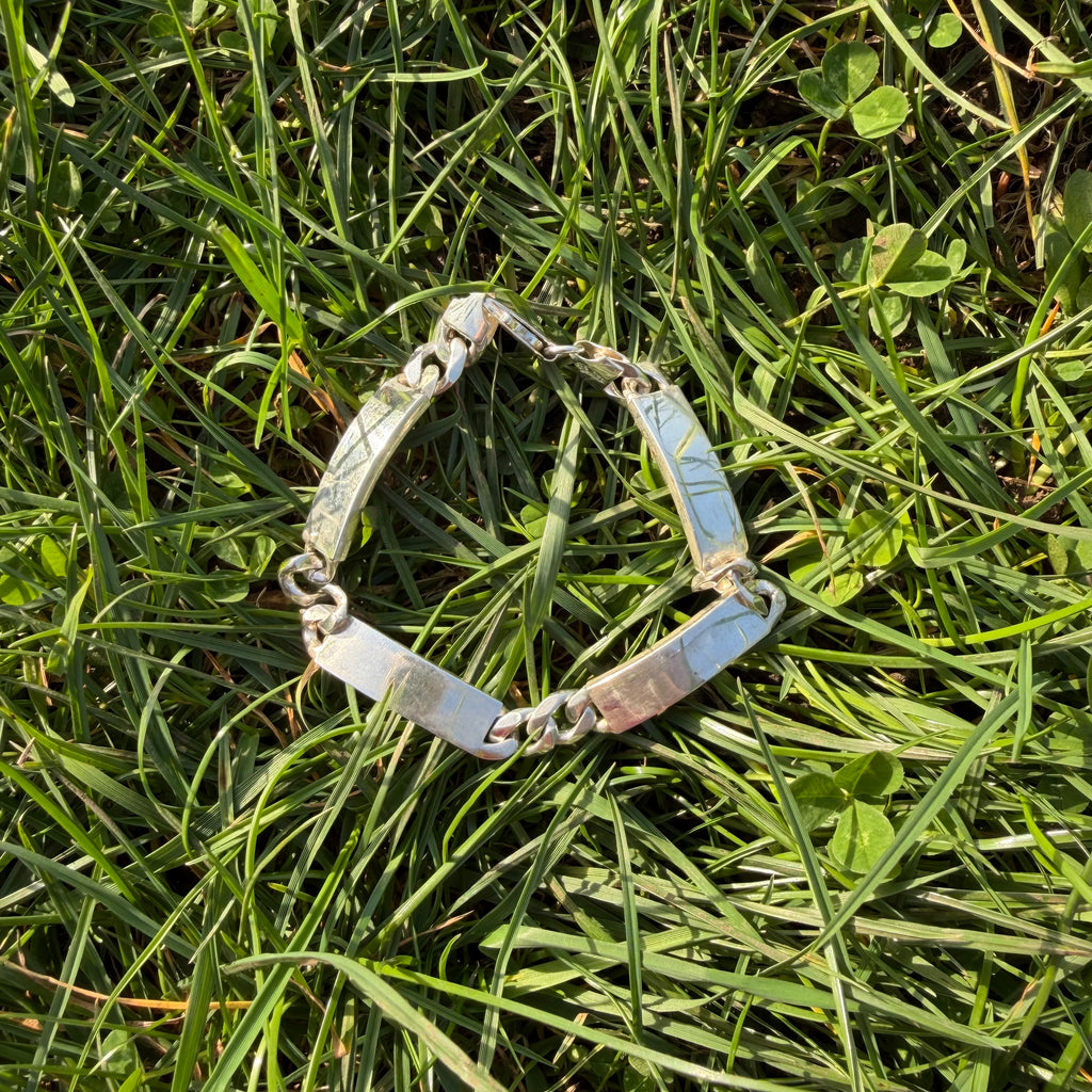 Silver 925 ID Bracelet with 4 ID Tags