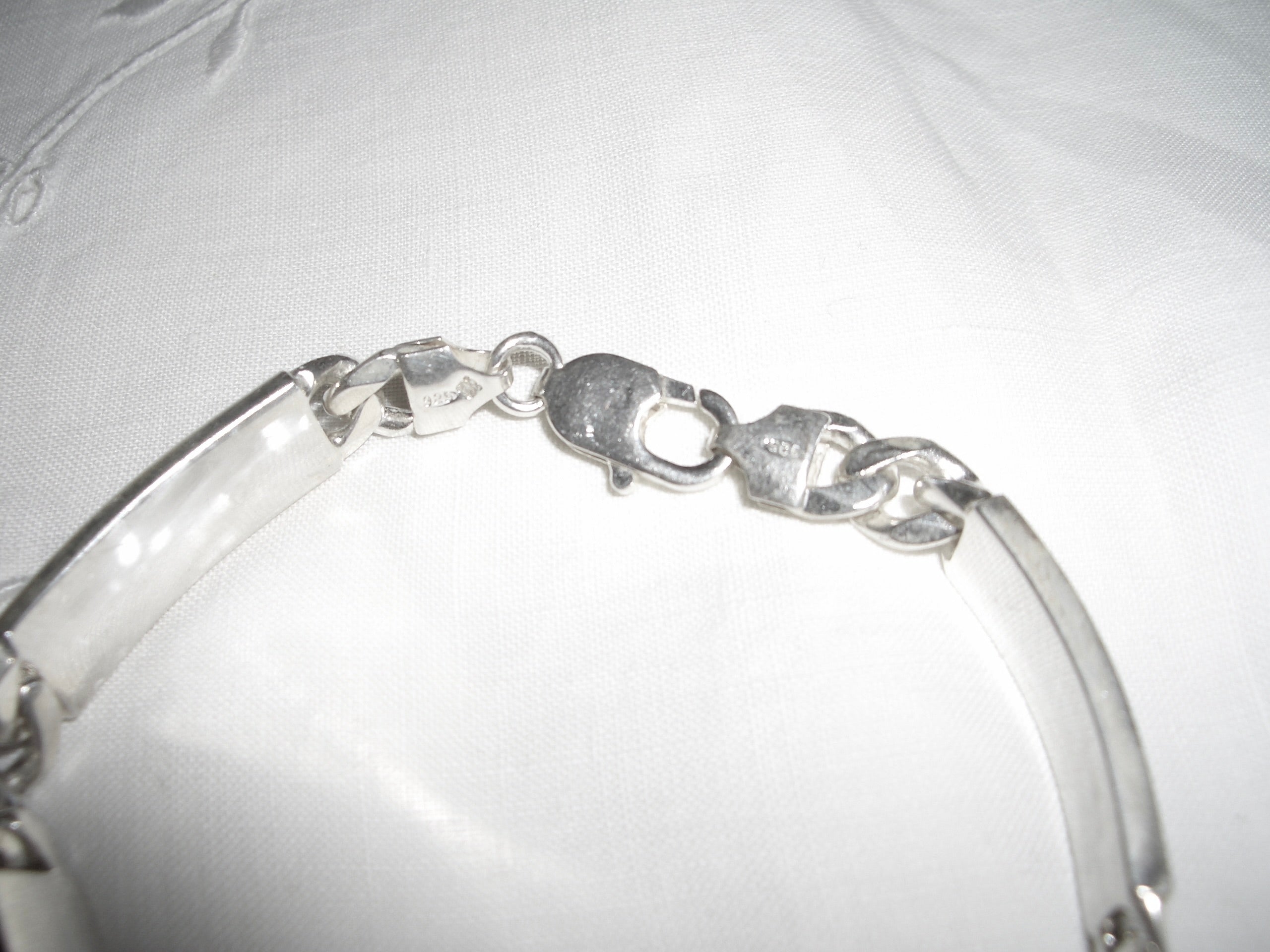 Silver 925 ID Bracelet with 4 ID Tags