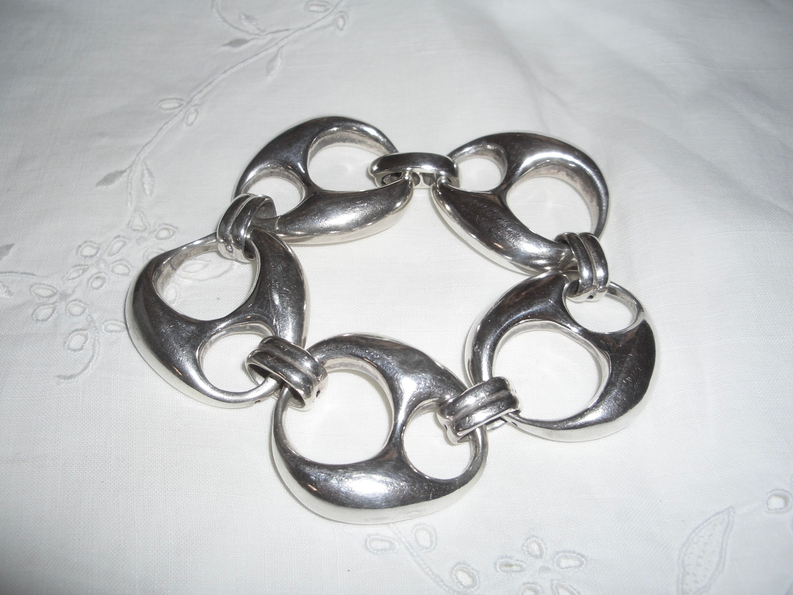Silver 925 Holed Bold Chain Bracelet