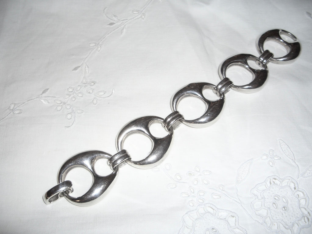 Silver 925 Holed Bold Chain Bracelet