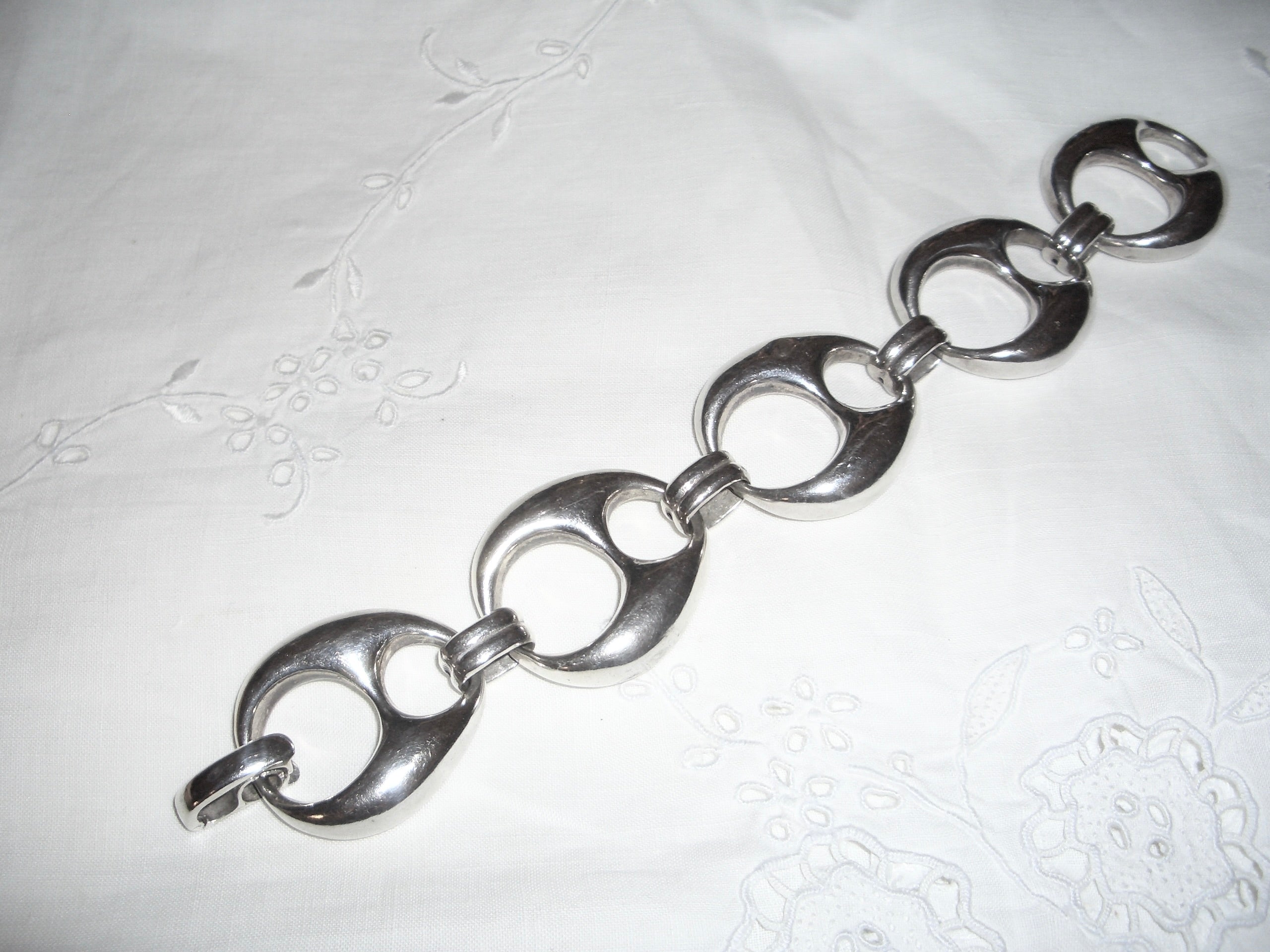 Silver 925 Holed Bold Chain Bracelet