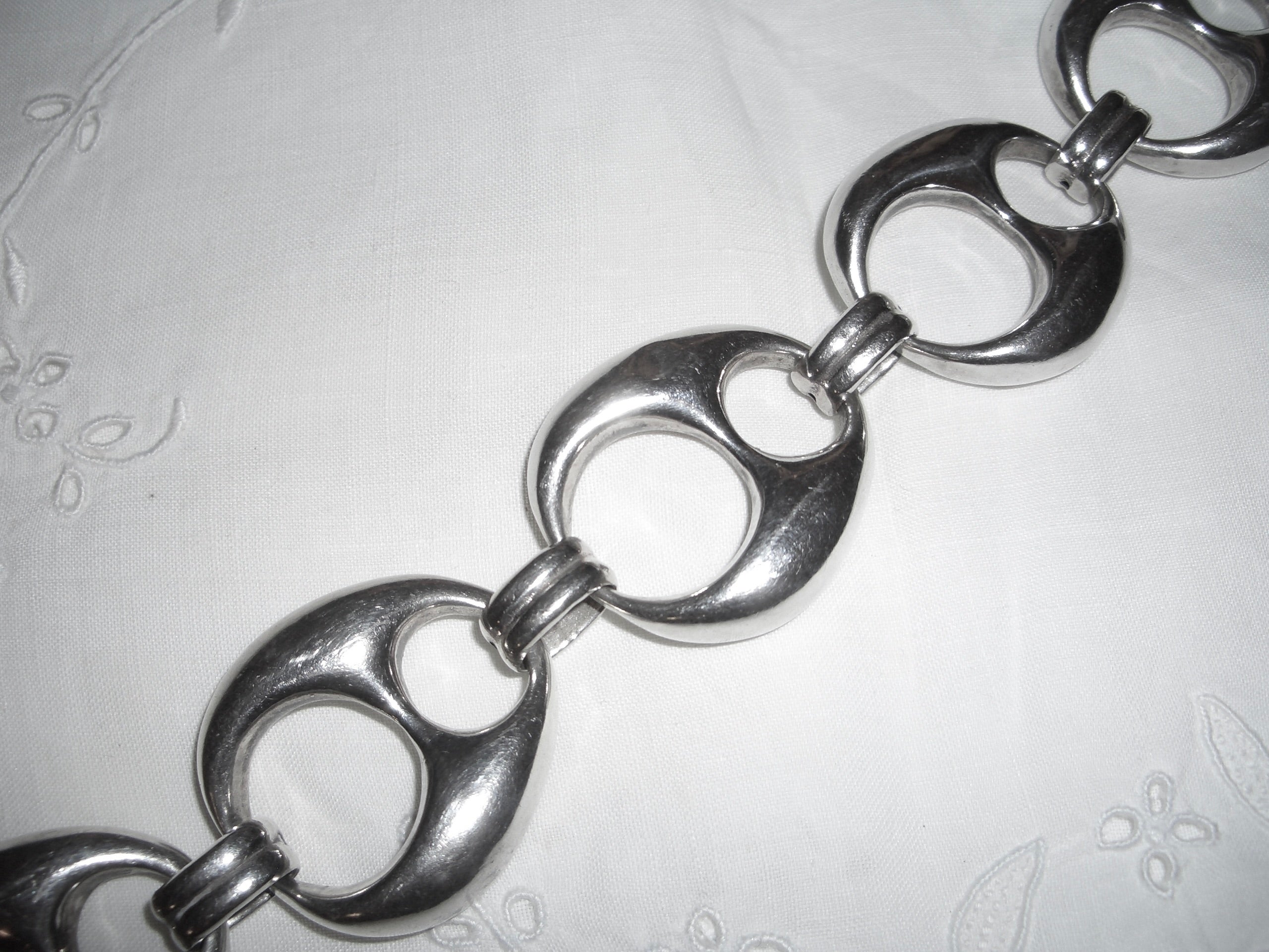 Silver 925 Holed Bold Chain Bracelet