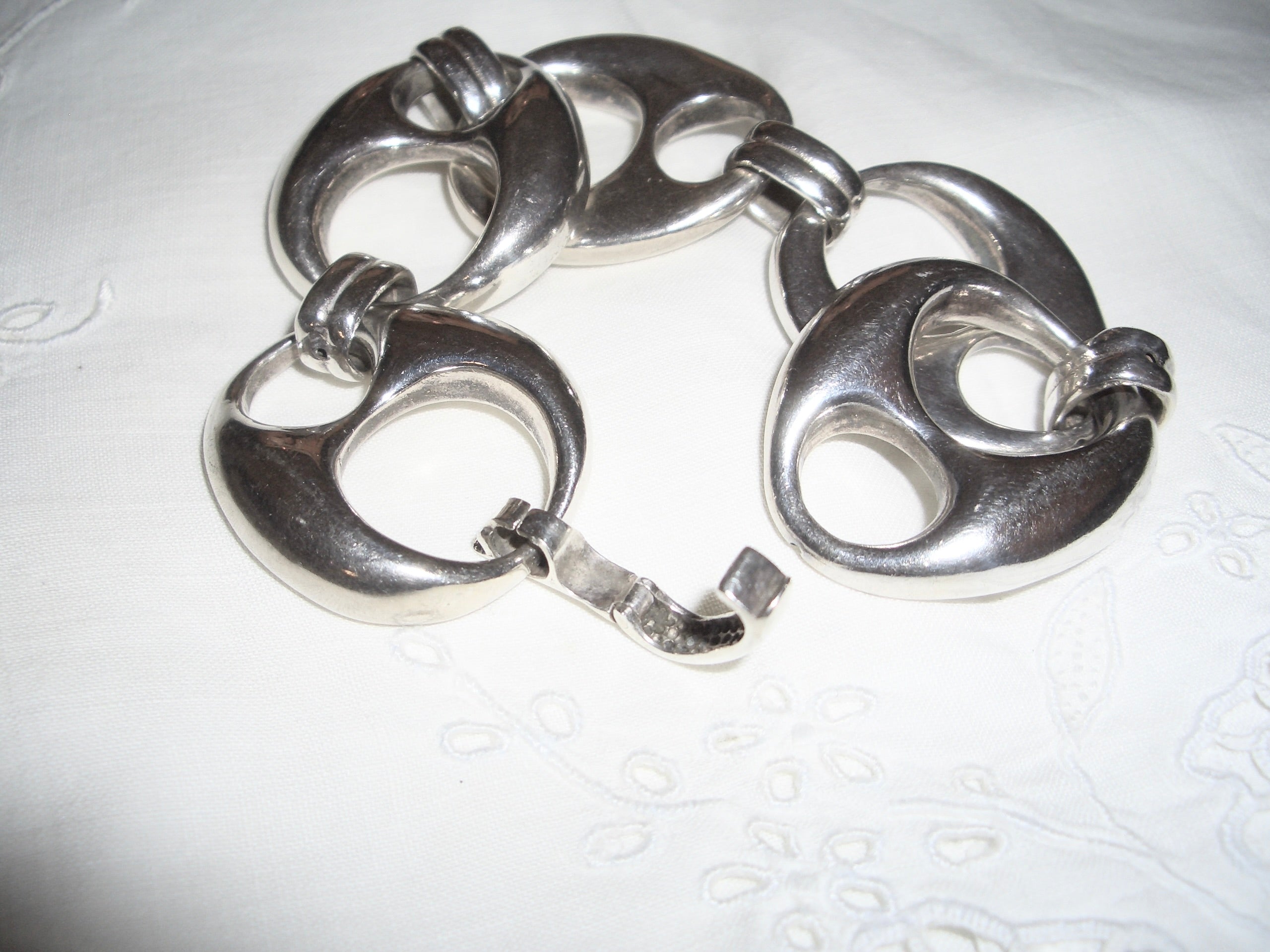 Silver 925 Holed Bold Chain Bracelet