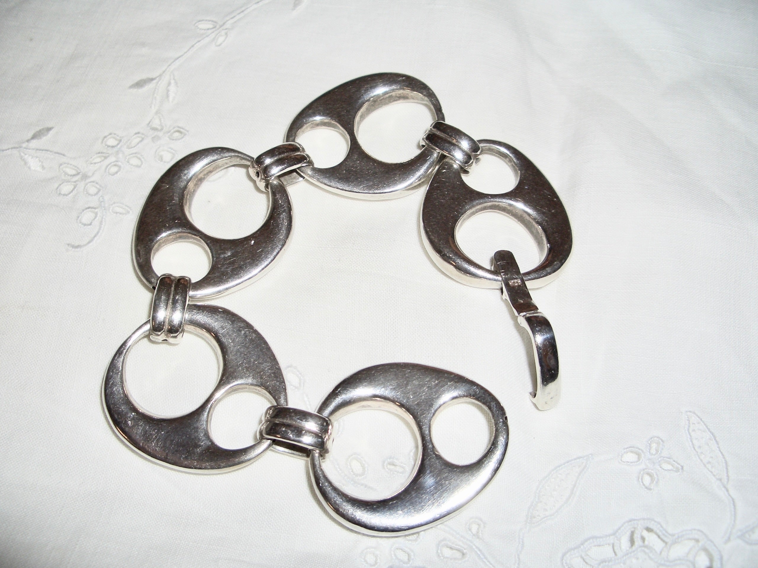 Silver 925 Holed Bold Chain Bracelet