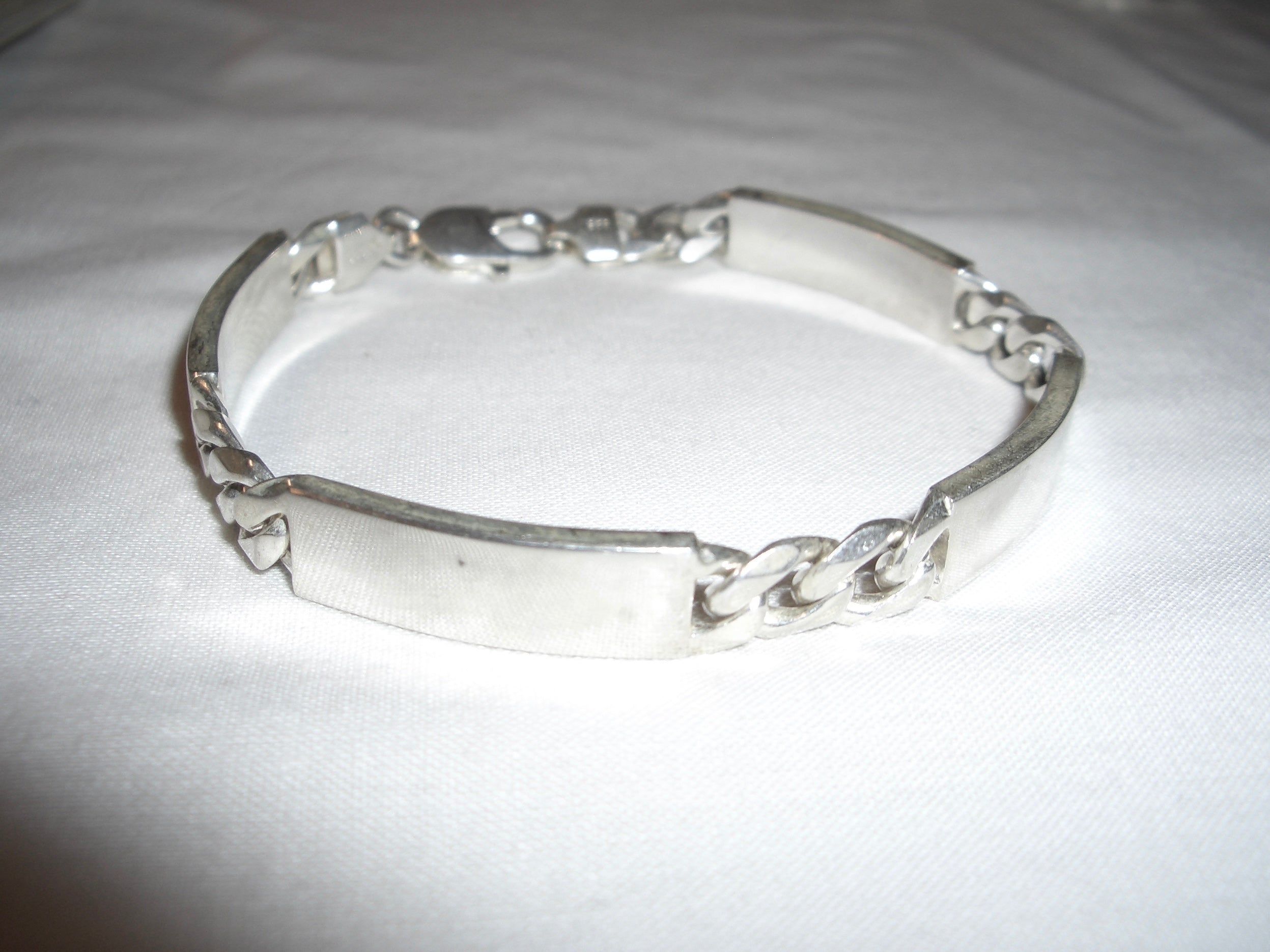 Silver 925 ID Bracelet with 4 ID Tags