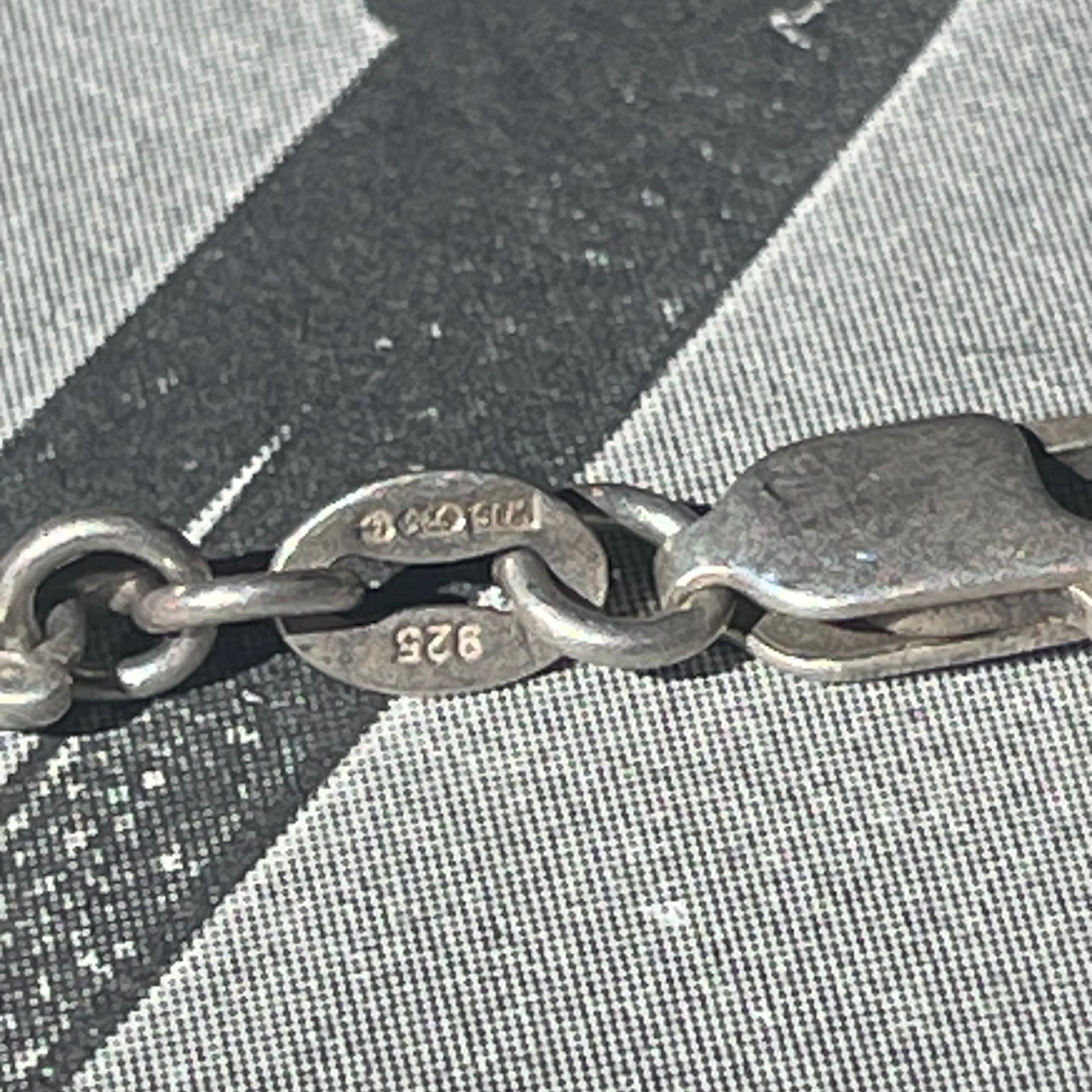 Vintage Silver 925 Open Heart Link Bracelet