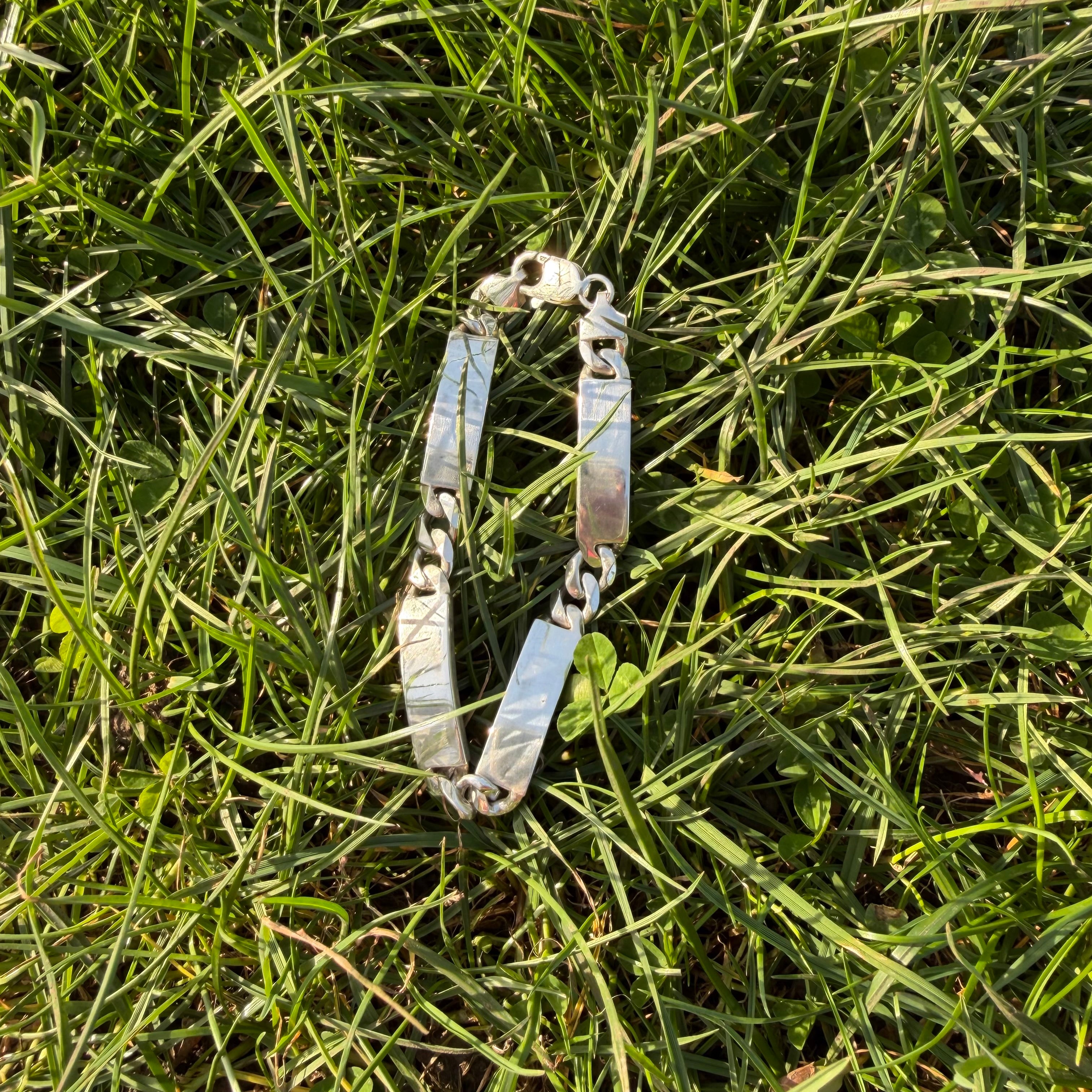 Silver 925 ID Bracelet with 4 ID Tags