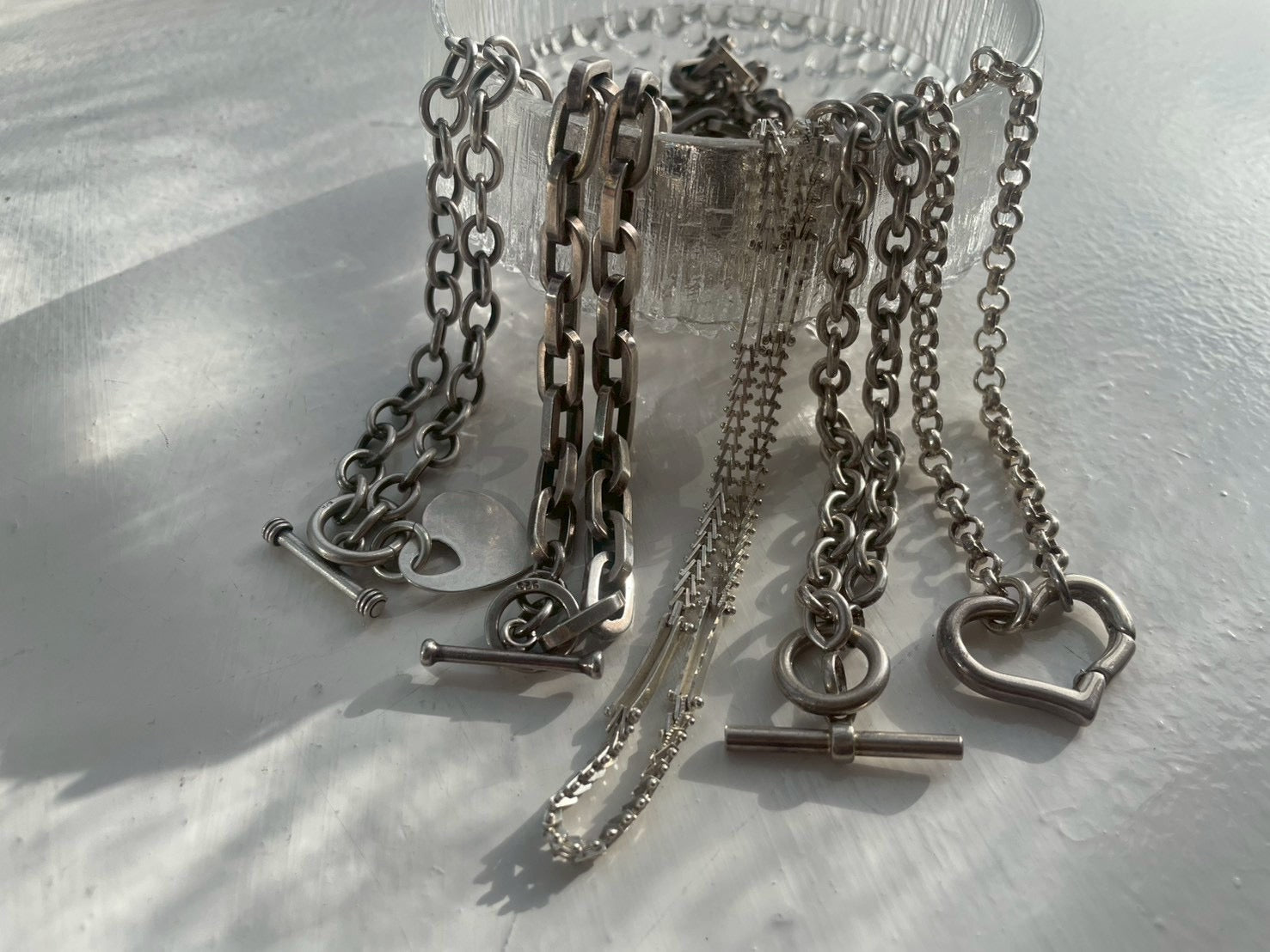 Vintage British Silver 925 T-bar Chain Necklace