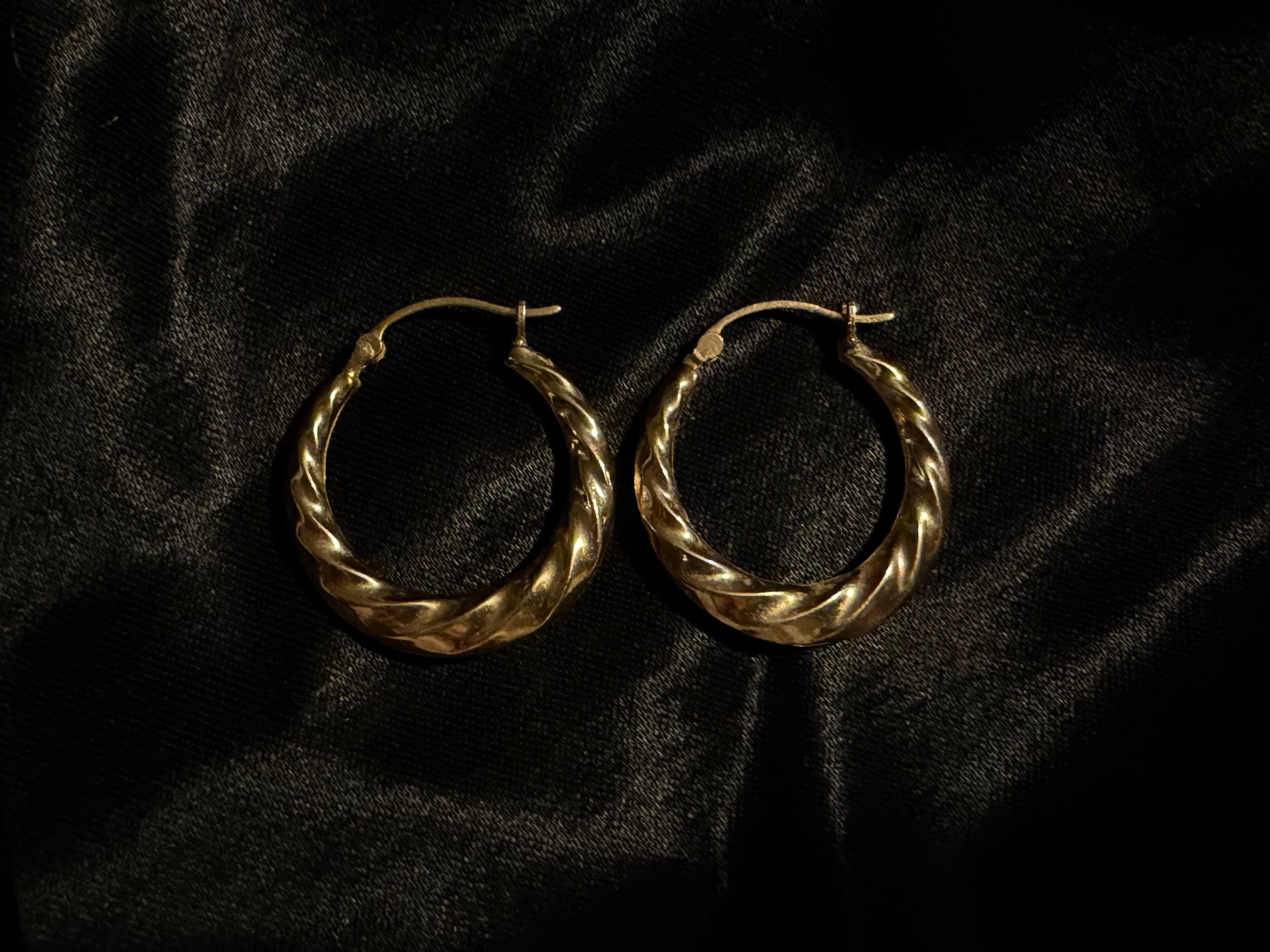 Vintage 9ct Gold Twisted Hoop Earrings