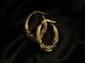 Vintage 9ct Gold Sculpted Bamboo Hoop Earrings