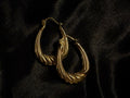 Vintage 9ct Gold Twisted Bamboo Hoop Earrings