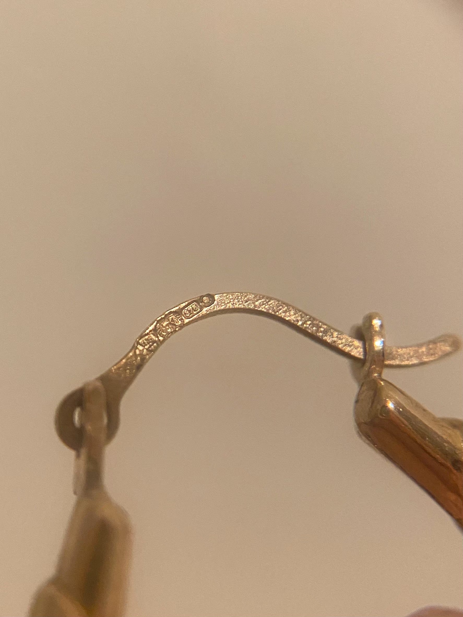 Vintage 9ct gold Bamboo-Style Hoop Earrings