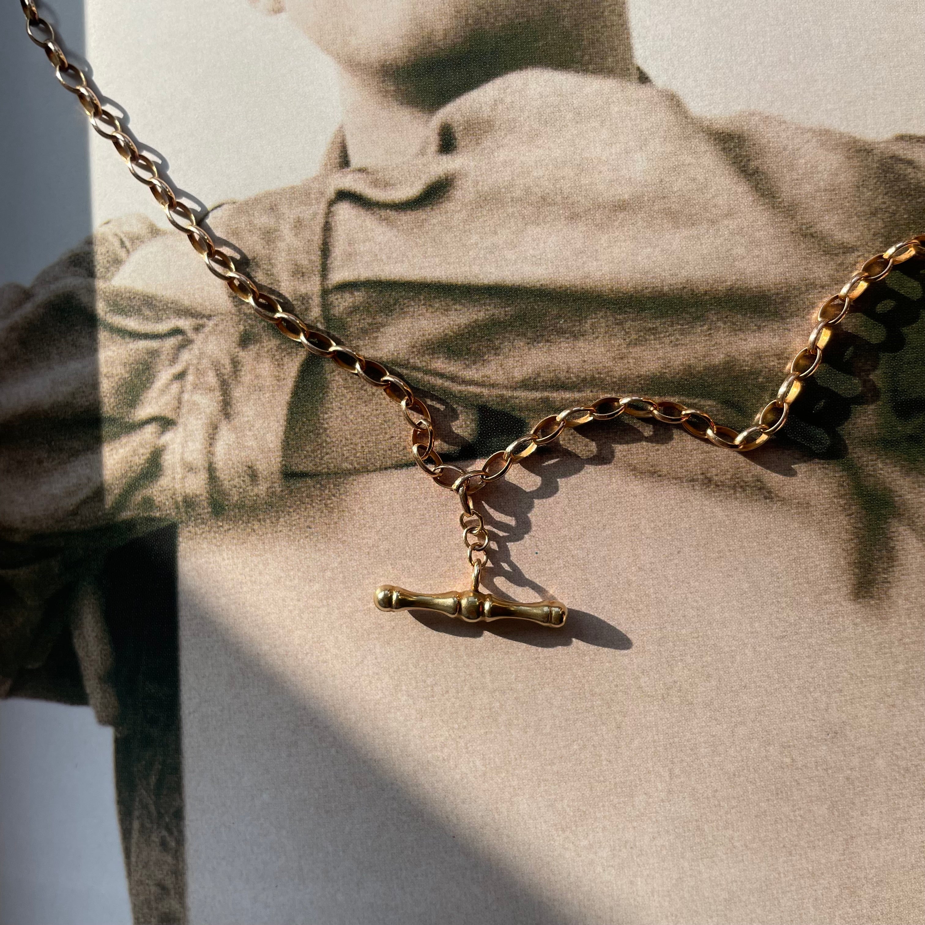 Vintage 9ct Gold T-Bar Albert Chain Necklace