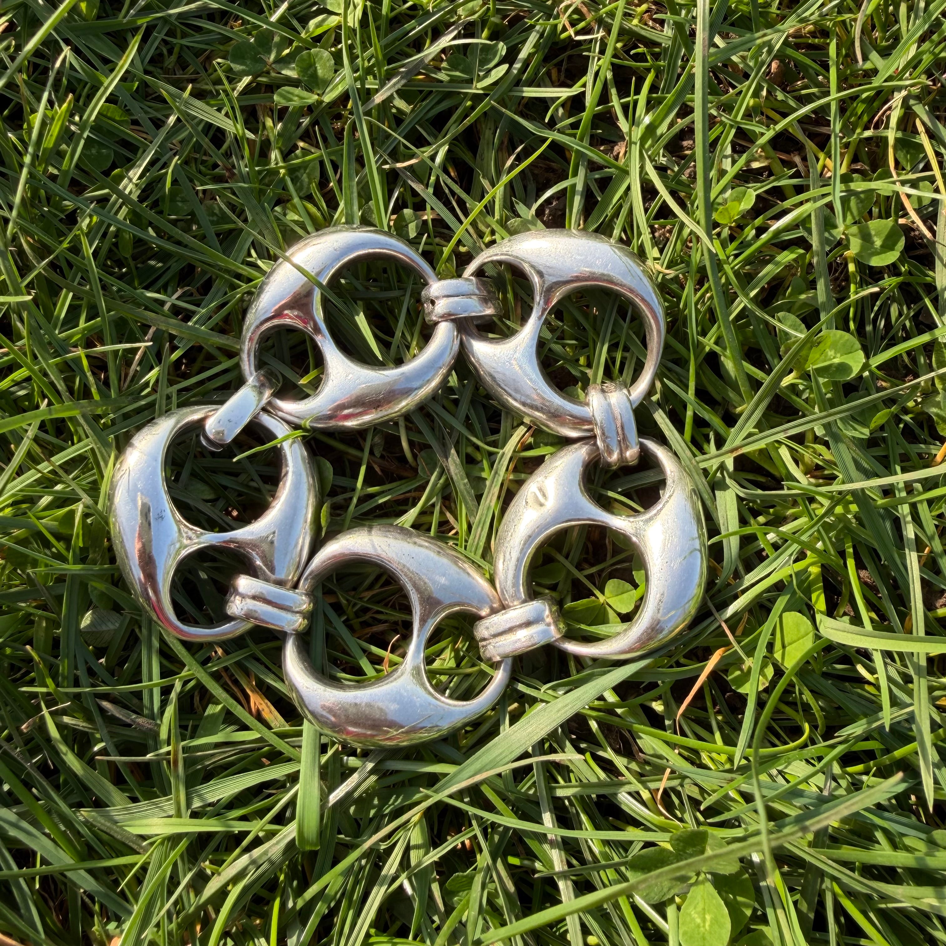 Silver 925 Holed Bold Chain Bracelet