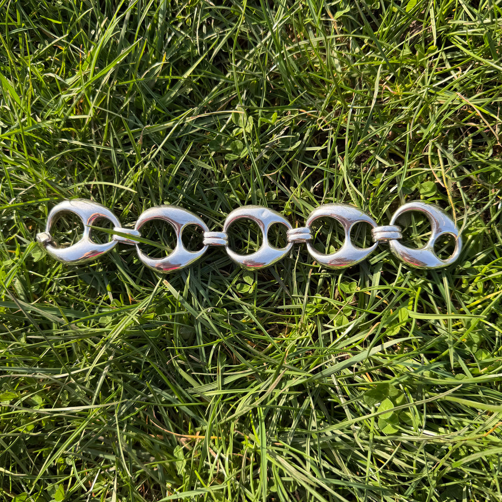 Silver 925 Holed Bold Chain Bracelet