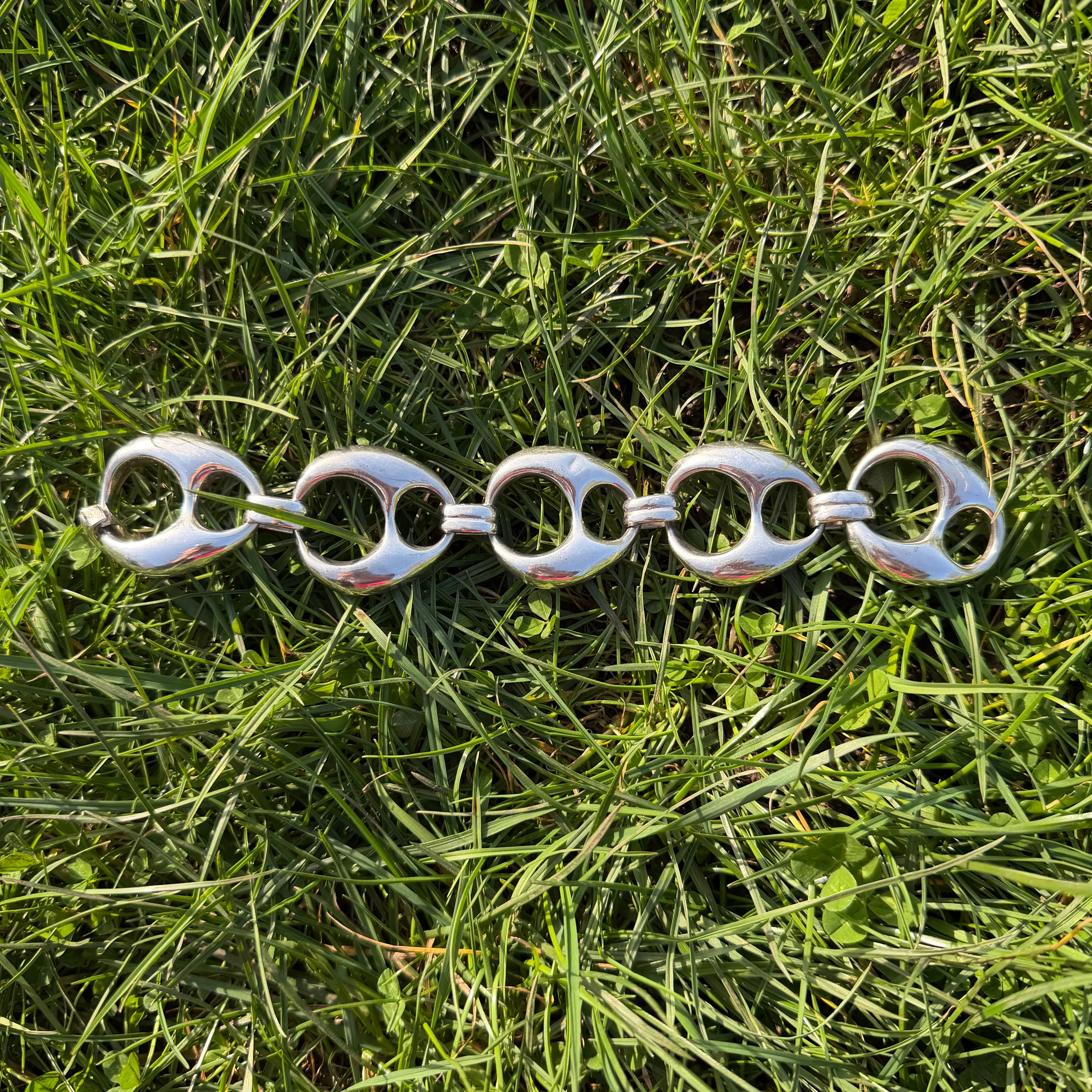 Silver 925 Holed Bold Chain Bracelet