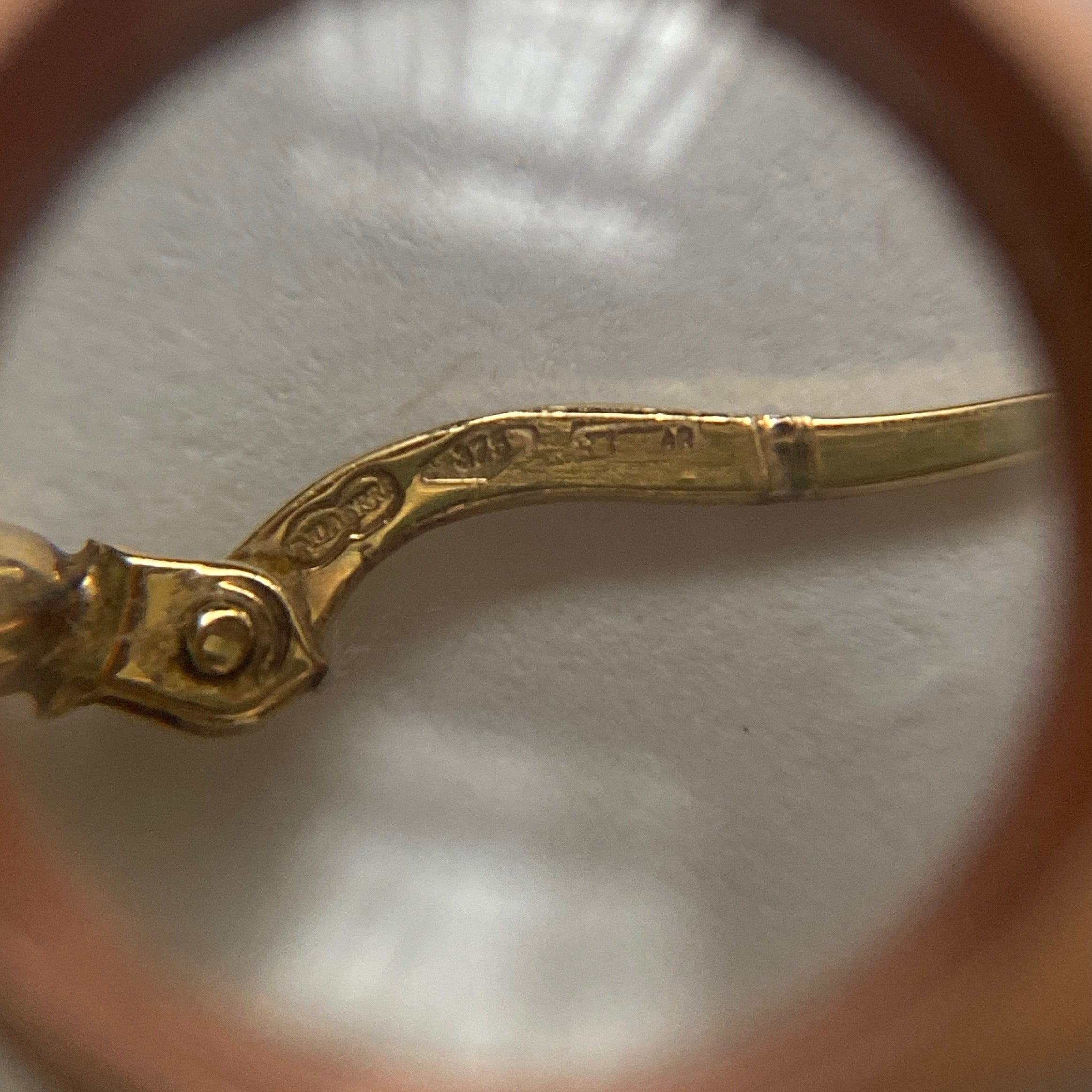 Vintage 9ct Gold Sculpted Bamboo Hoop Earrings