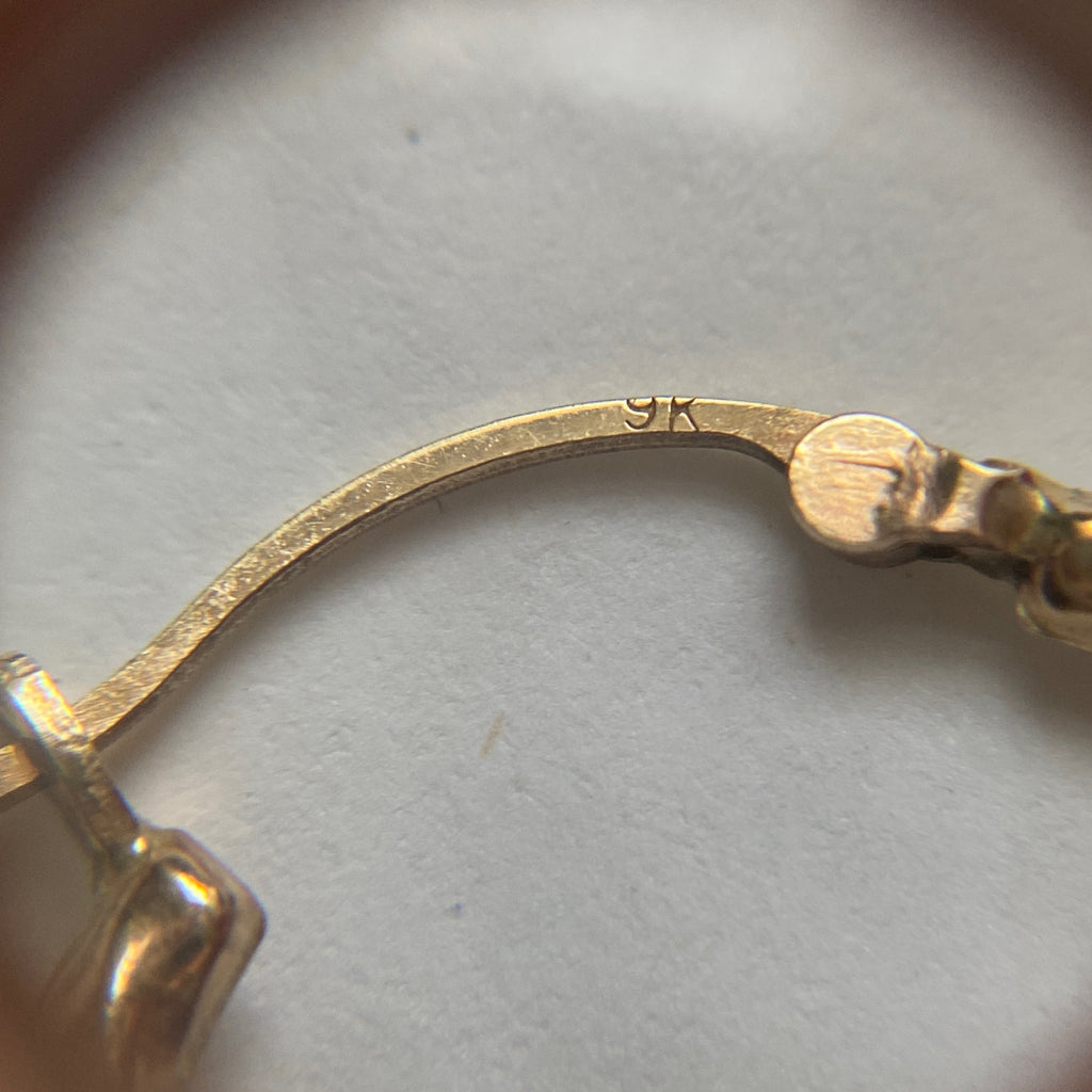 Vintage 9ct Gold Twisted Hoop Earrings